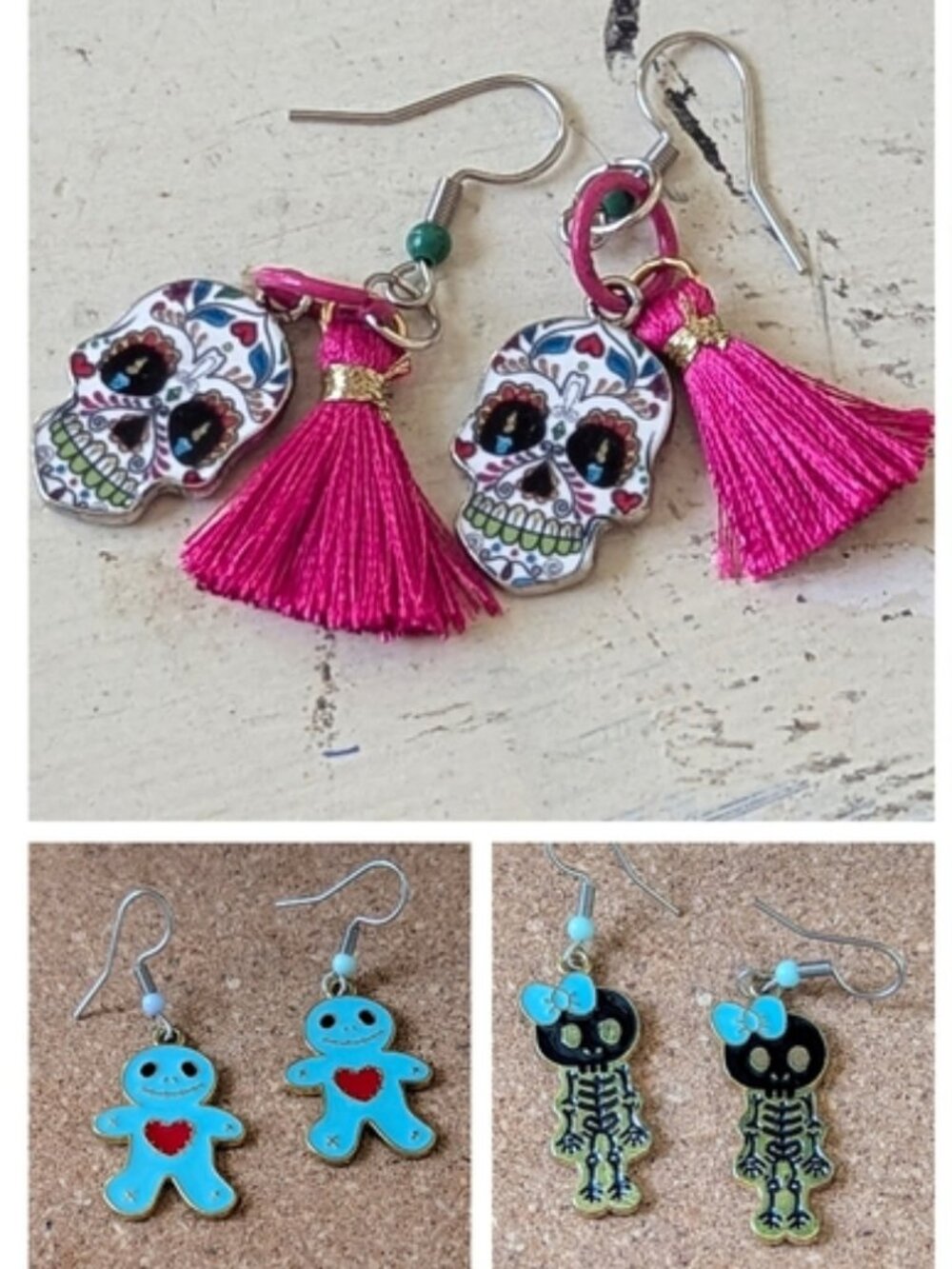 Halloween Handcrafted Multiple Dangle Charms  Earrings